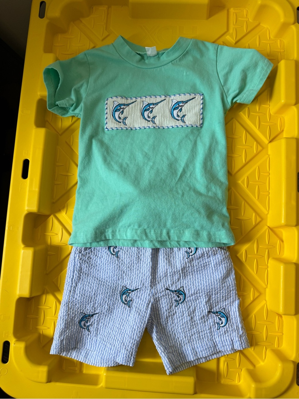 Kids Swordfish Smocked Embroidery Set